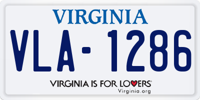 VA license plate VLA1286