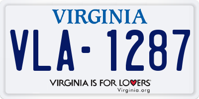 VA license plate VLA1287