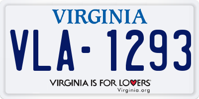 VA license plate VLA1293