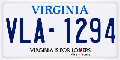 VA license plate VLA1294