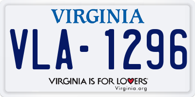 VA license plate VLA1296
