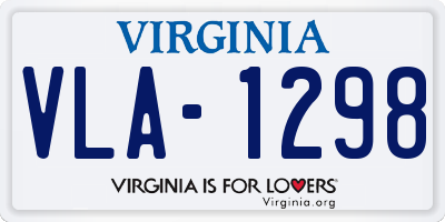 VA license plate VLA1298