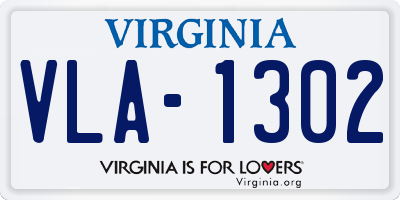 VA license plate VLA1302