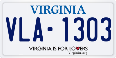 VA license plate VLA1303