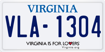 VA license plate VLA1304