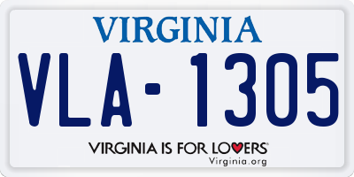 VA license plate VLA1305