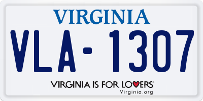VA license plate VLA1307