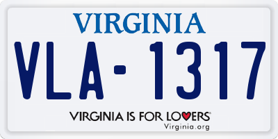 VA license plate VLA1317