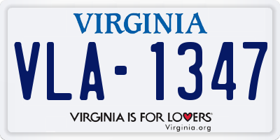 VA license plate VLA1347