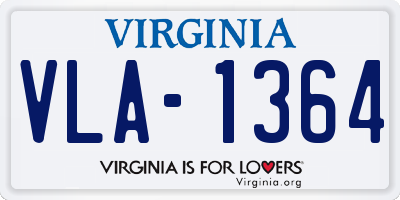 VA license plate VLA1364