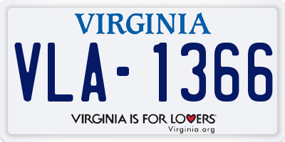 VA license plate VLA1366