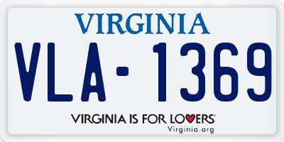 VA license plate VLA1369