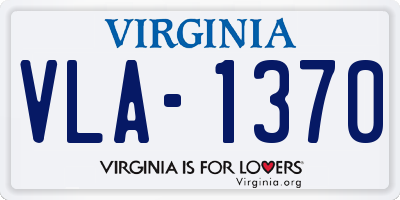 VA license plate VLA1370