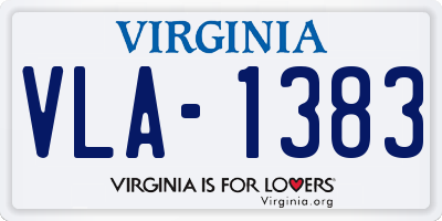 VA license plate VLA1383