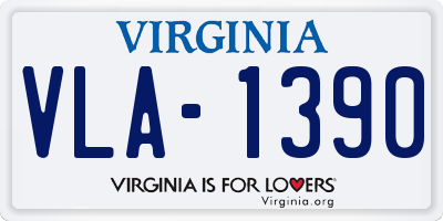 VA license plate VLA1390