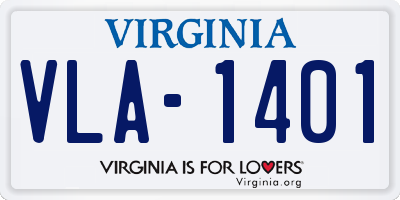 VA license plate VLA1401