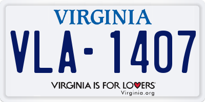VA license plate VLA1407