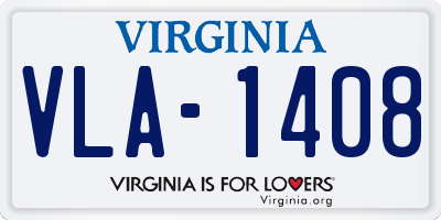 VA license plate VLA1408