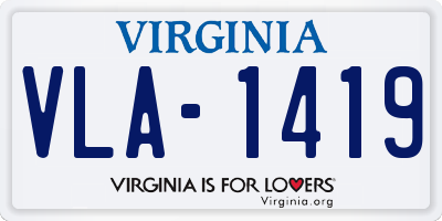 VA license plate VLA1419