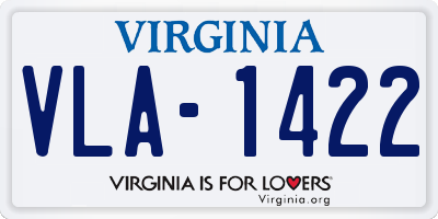 VA license plate VLA1422