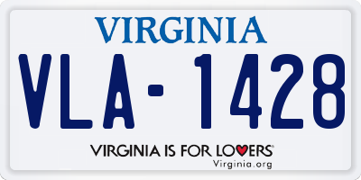 VA license plate VLA1428