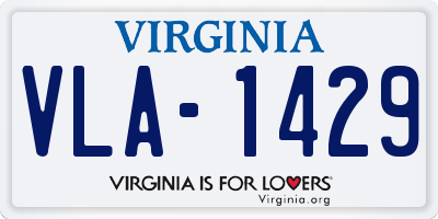 VA license plate VLA1429