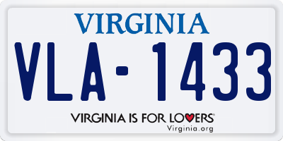 VA license plate VLA1433