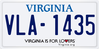 VA license plate VLA1435