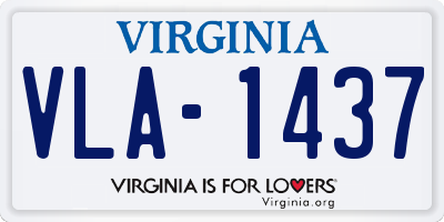 VA license plate VLA1437
