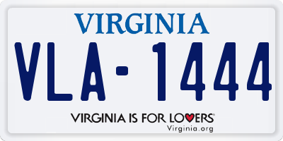 VA license plate VLA1444