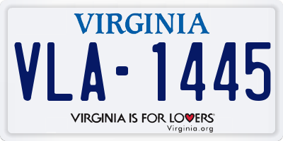 VA license plate VLA1445