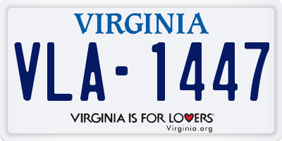 VA license plate VLA1447