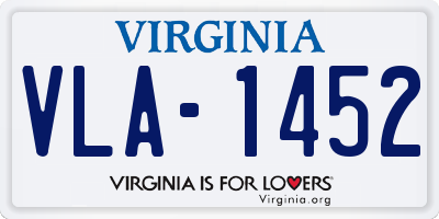 VA license plate VLA1452