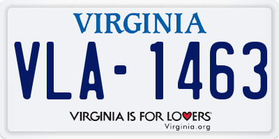 VA license plate VLA1463