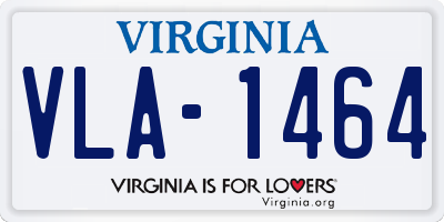 VA license plate VLA1464