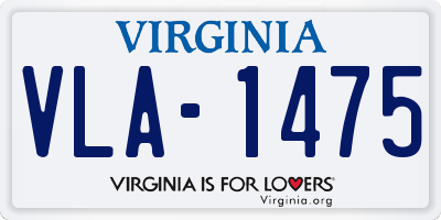VA license plate VLA1475