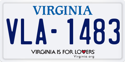 VA license plate VLA1483