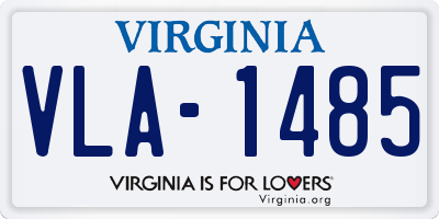 VA license plate VLA1485
