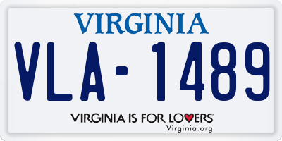 VA license plate VLA1489