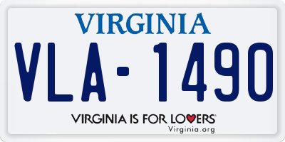 VA license plate VLA1490