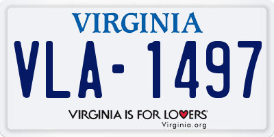 VA license plate VLA1497