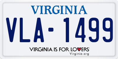 VA license plate VLA1499