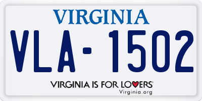 VA license plate VLA1502