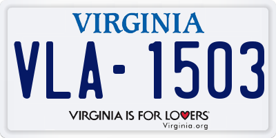 VA license plate VLA1503
