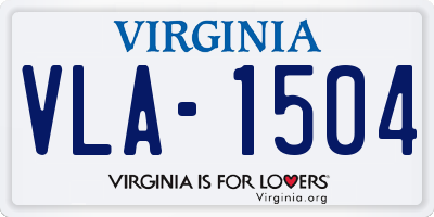 VA license plate VLA1504