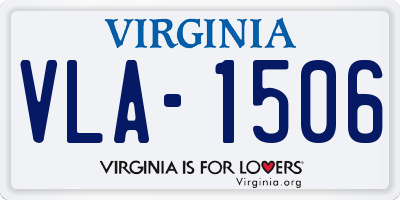 VA license plate VLA1506