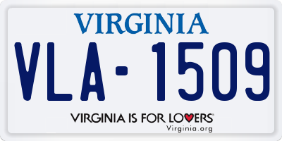 VA license plate VLA1509