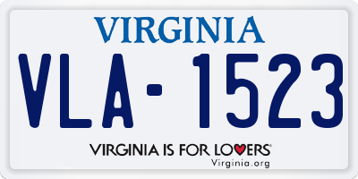 VA license plate VLA1523