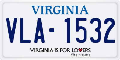 VA license plate VLA1532