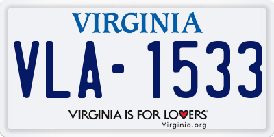 VA license plate VLA1533